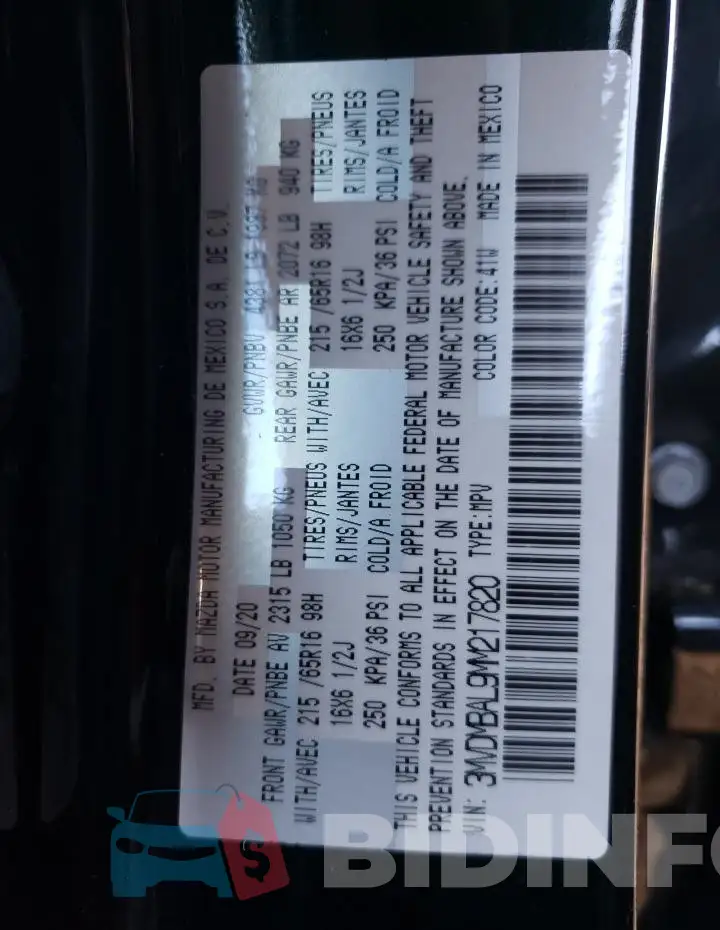 3MVDMBAL9MM217820 Photo# 12