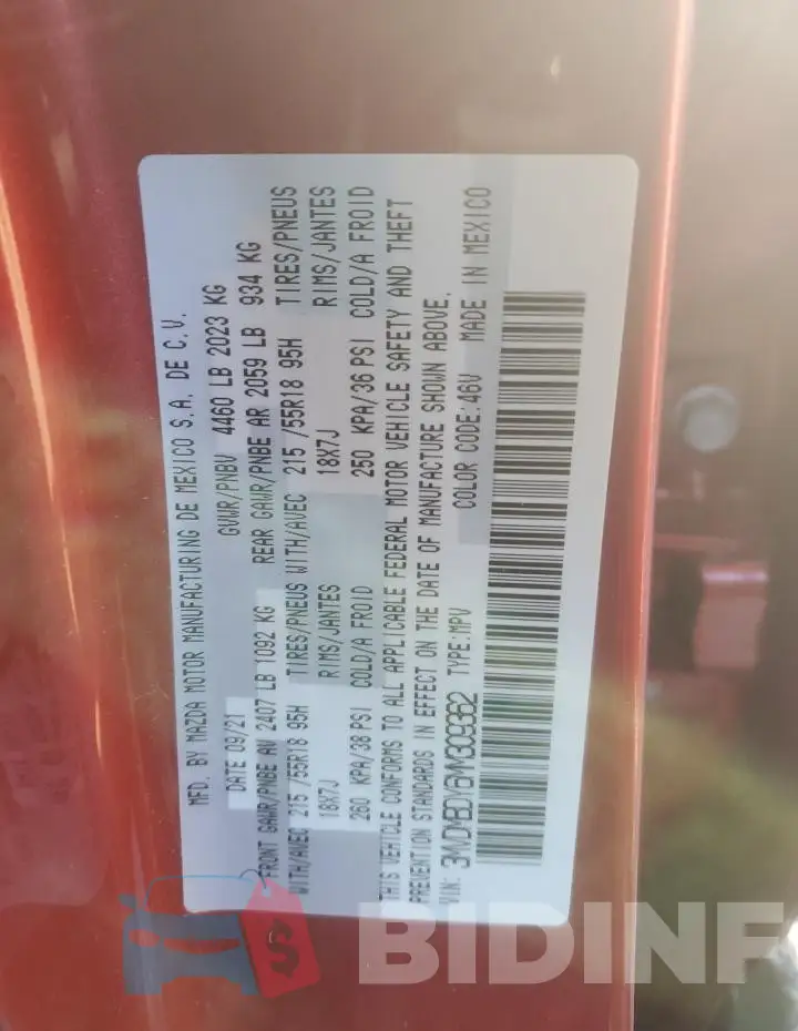 3MVDMBDY6MM309362 Photo# 12
