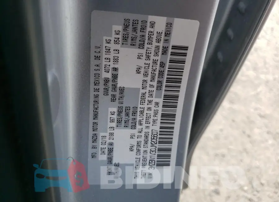 3MZBN1V30JM205607 Photo# 13