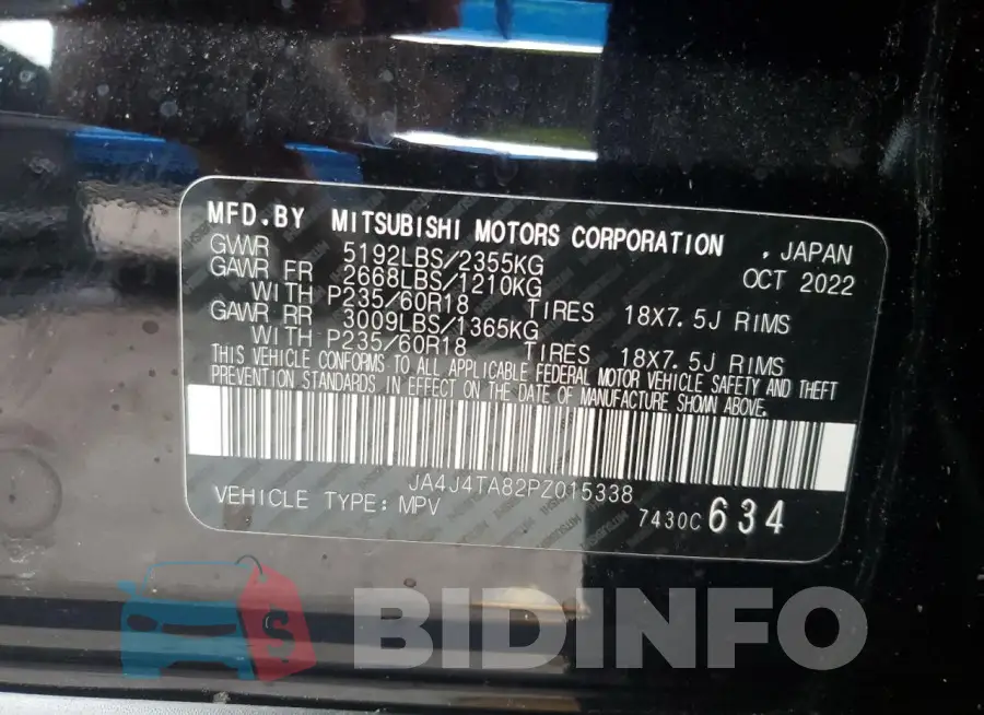 JA4J4TA82PZ015338 Photo# 12