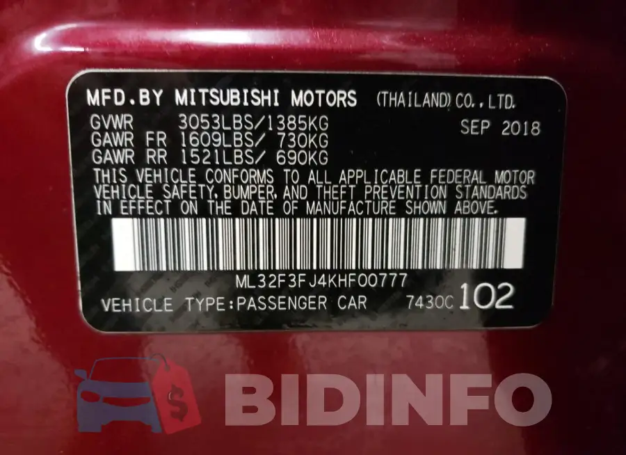 ML32F3FJ4KHF00777 Photo# 12