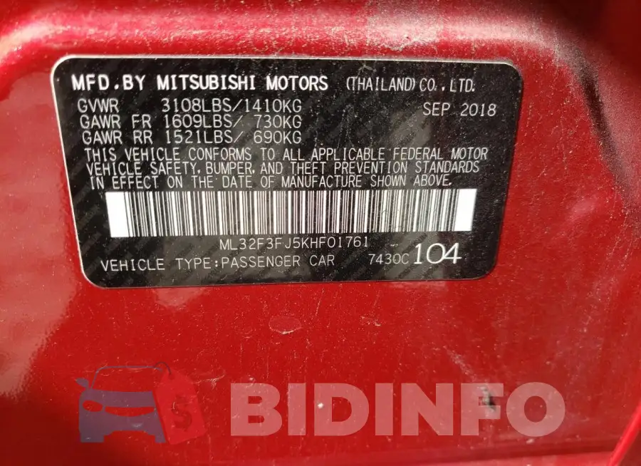 ML32F3FJ5KHF01761 Photo# 12
