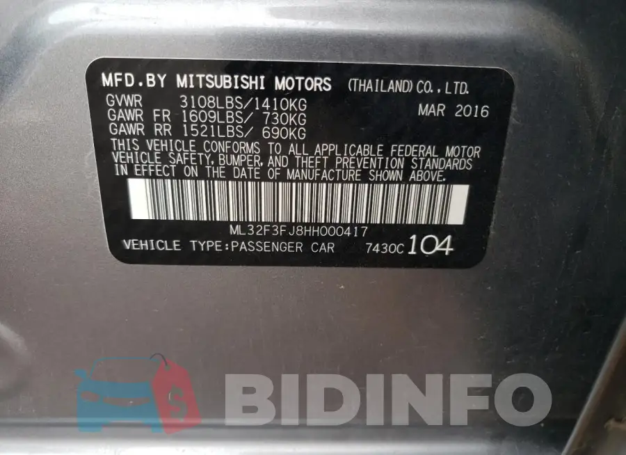 ML32F3FJ8HH000417 Photo# 13