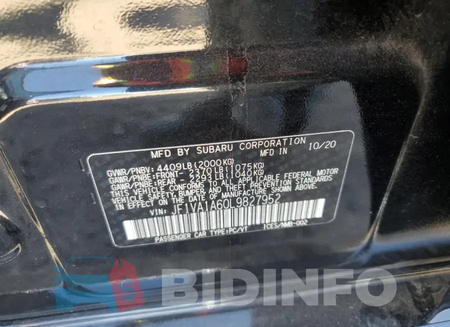 JF1VA1A60L9827952 Photo# 12