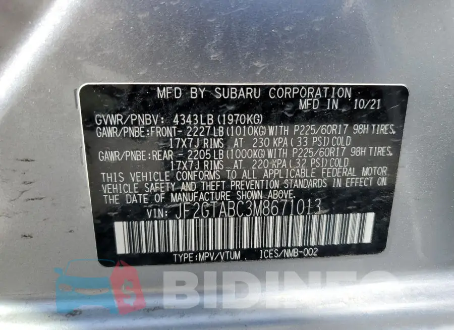 JF2GTABC3M8671013 Photo# 13