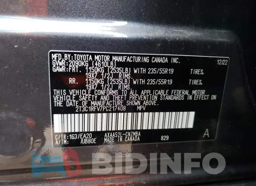 2T3C1RFV7PC217408 Photo# 14