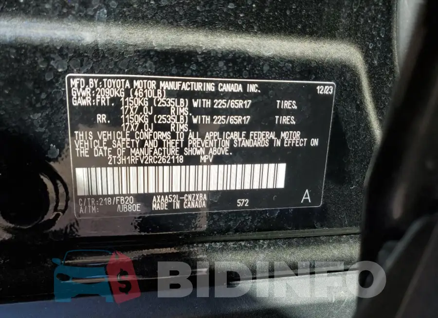 2T3H1RFV2RC262118 Photo# 13