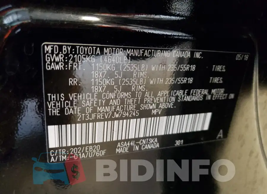 2T3JFREV7JW794245 Photo# 13
