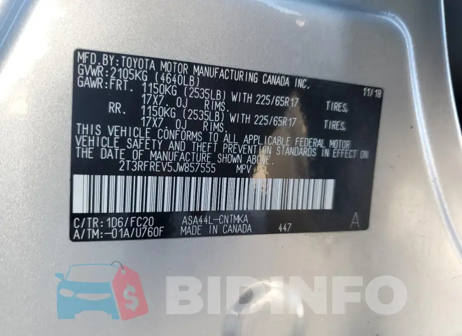 2T3RFREV5JW857555 Photo# 14