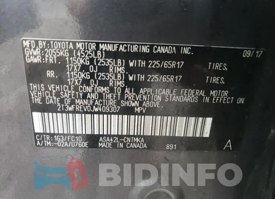 2T3WFREV0JW409307 Photo# 13