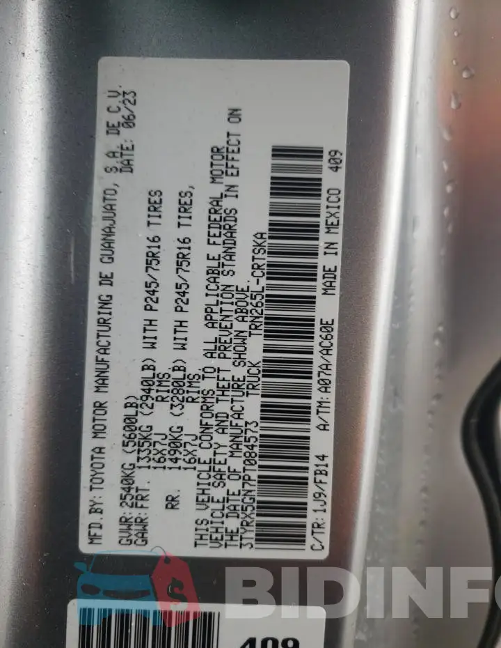 3TYRX5GN7PT084573 Photo# 12
