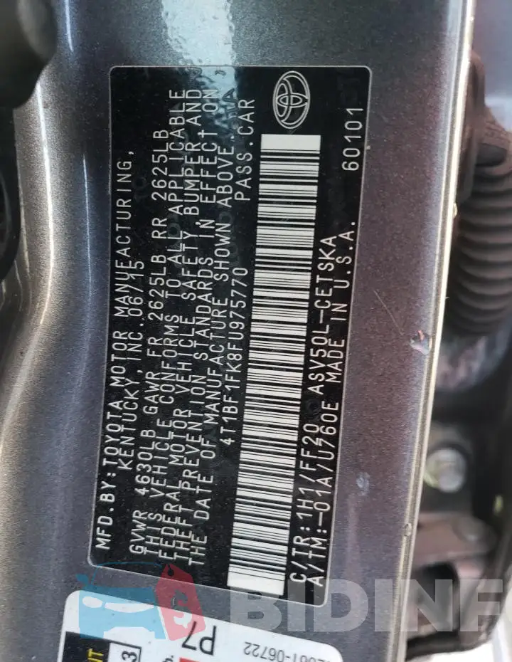 4T1BF1FK8FU975770 Photo# 12