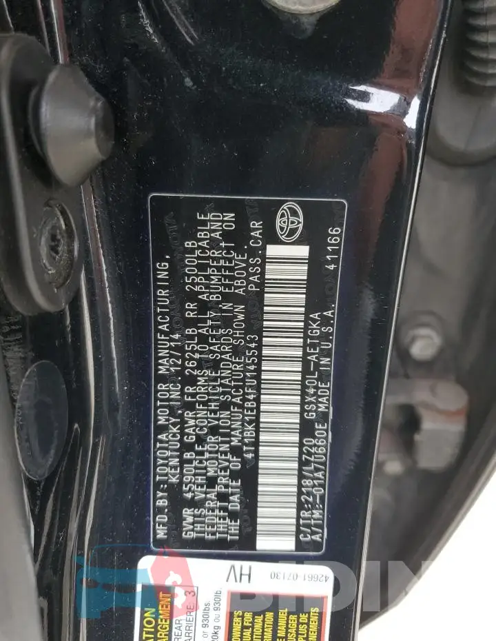 4T1BK1EB4FU145543 Photo# 13