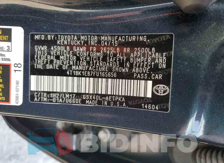 4T1BK1EB7FU165656 Photo# 13