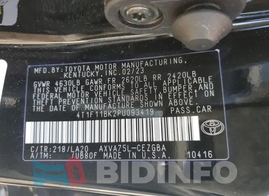4T1F11BK2PU093419 Photo# 13