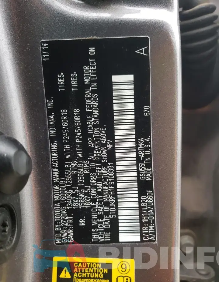 5TDJKRFH1FS108391 Photo# 12