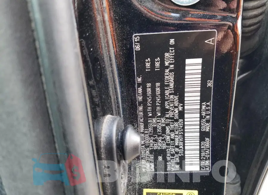 5TDJKRFH7FS174928 Photo# 12