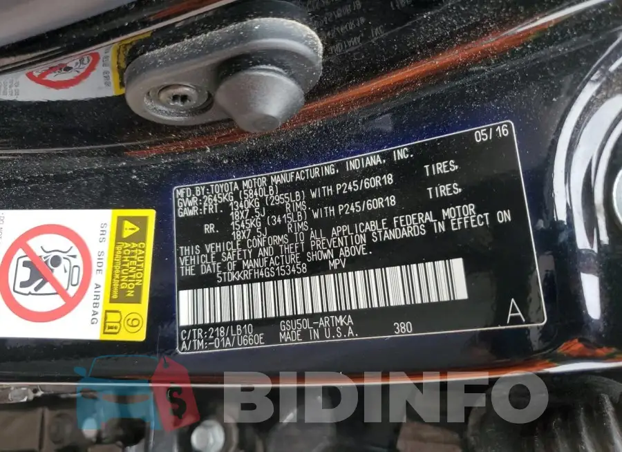 5TDKKRFH4GS153458 Photo# 12