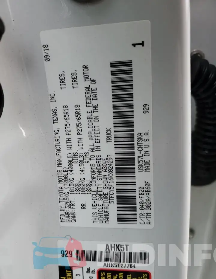 5TFCY5F16KX024297 Photo# 12