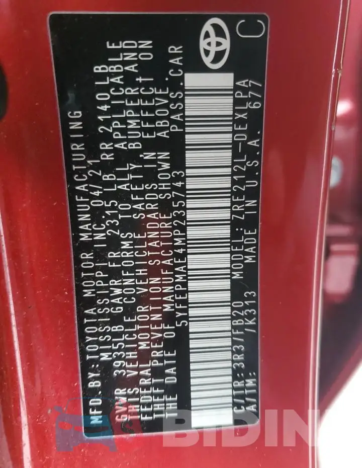 5YFEPMAE4MP235743 Photo# 12