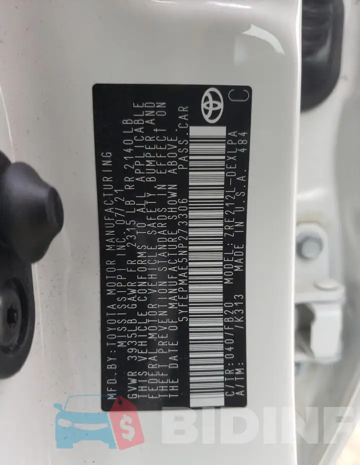 5YFEPMAE5NP273306 Photo# 12