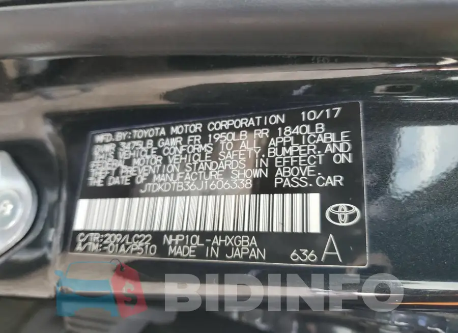 JTDKDTB36J1606338 Photo# 12
