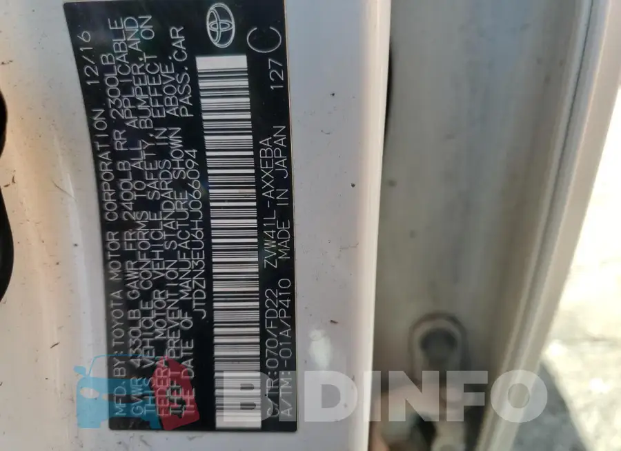 JTDZN3EU6HJ066094 Photo# 12