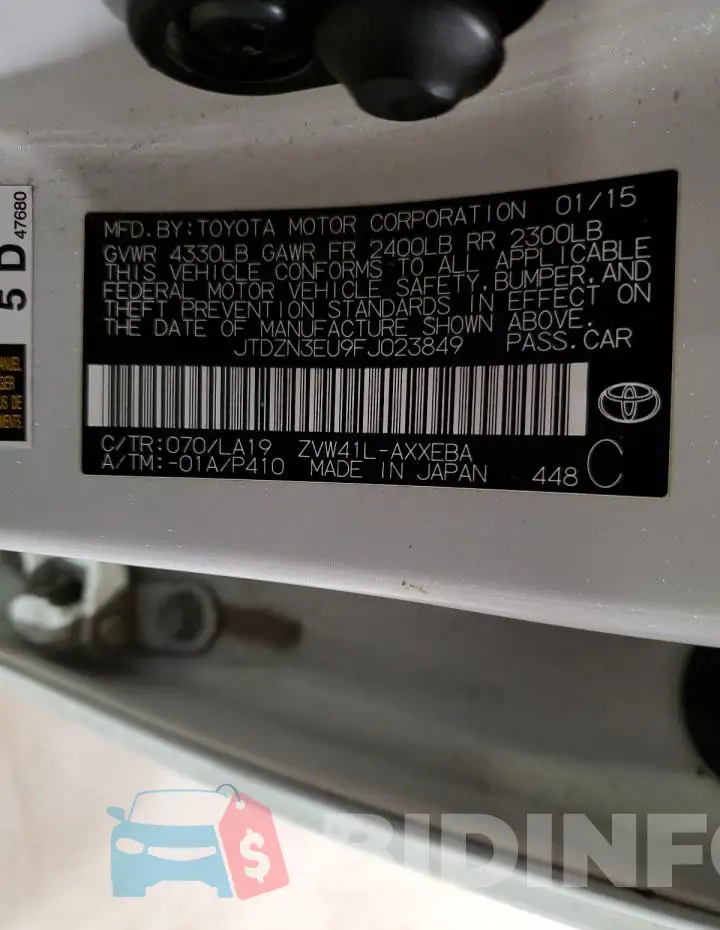 JTDZN3EU9FJ023849 Photo# 12
