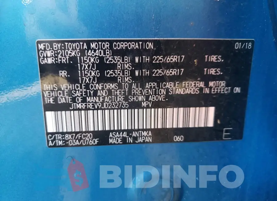 JTMRFREV9JD232735 Photo# 14
