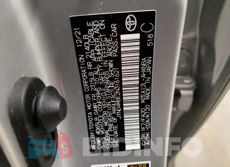 JTND4MBE2N3161621 Photo# 12