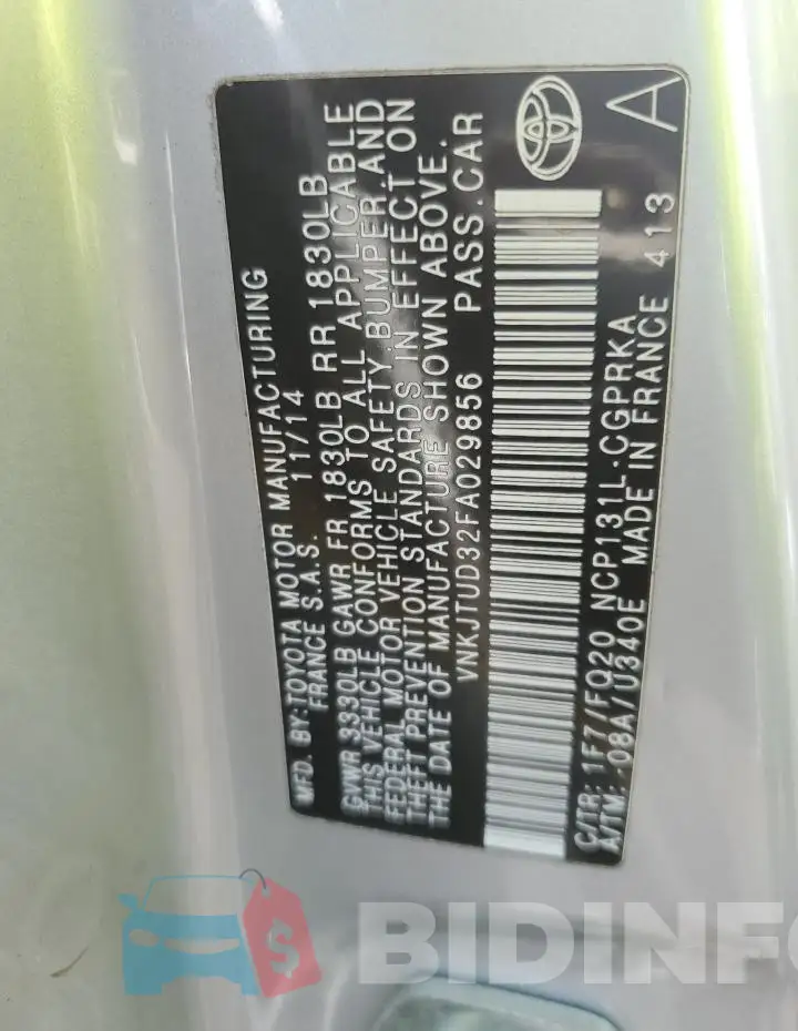 VNKJTUD32FA029856 Photo# 12