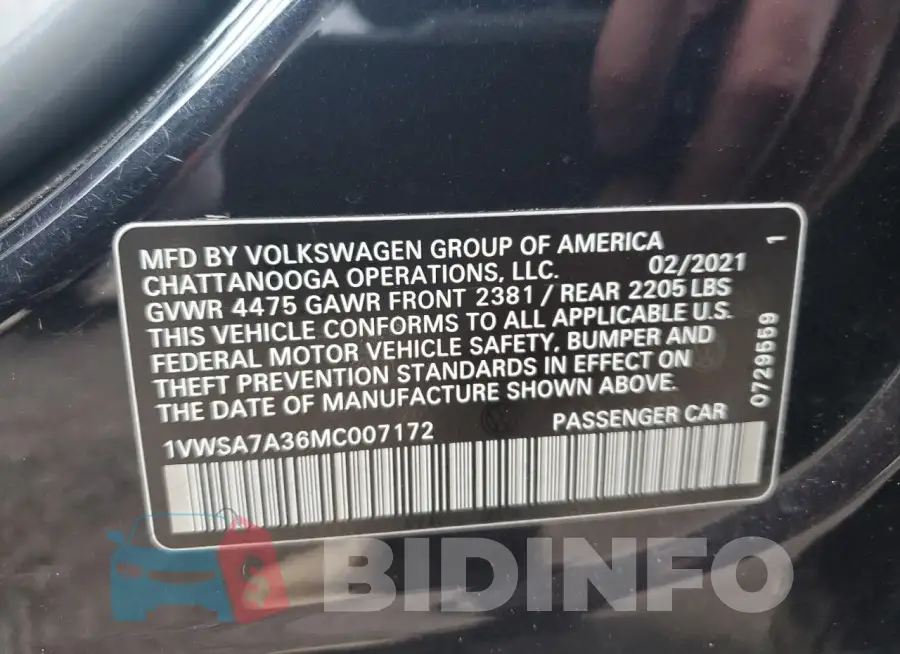 1VWSA7A36MC007172 Photo# 12