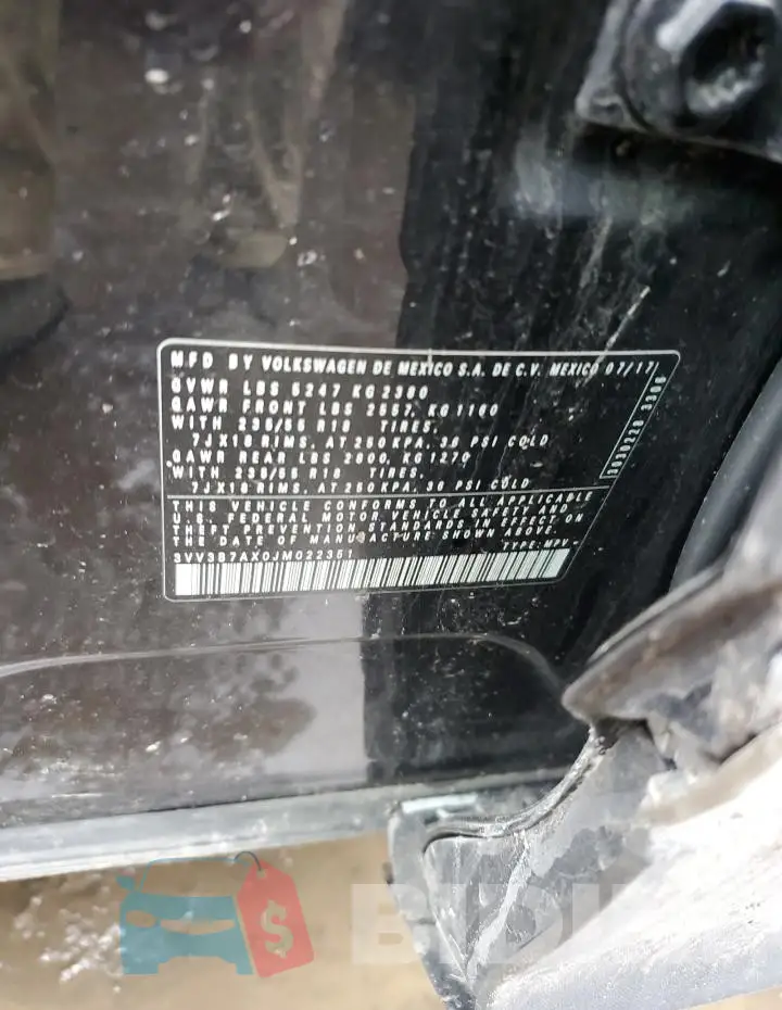 3VV3B7AX0JM022351 Photo# 12