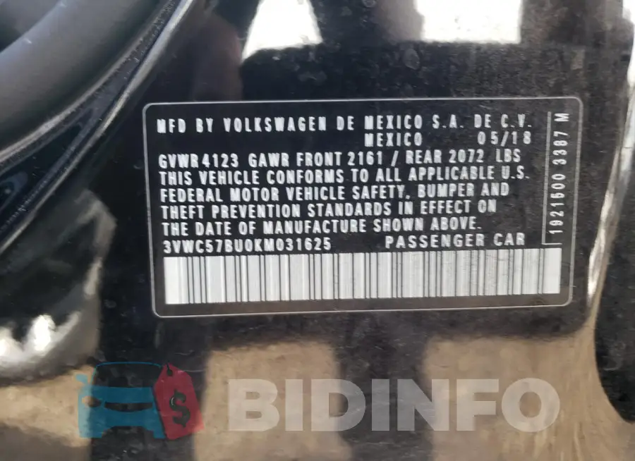 3VWC57BU0KM031625 Photo# 13