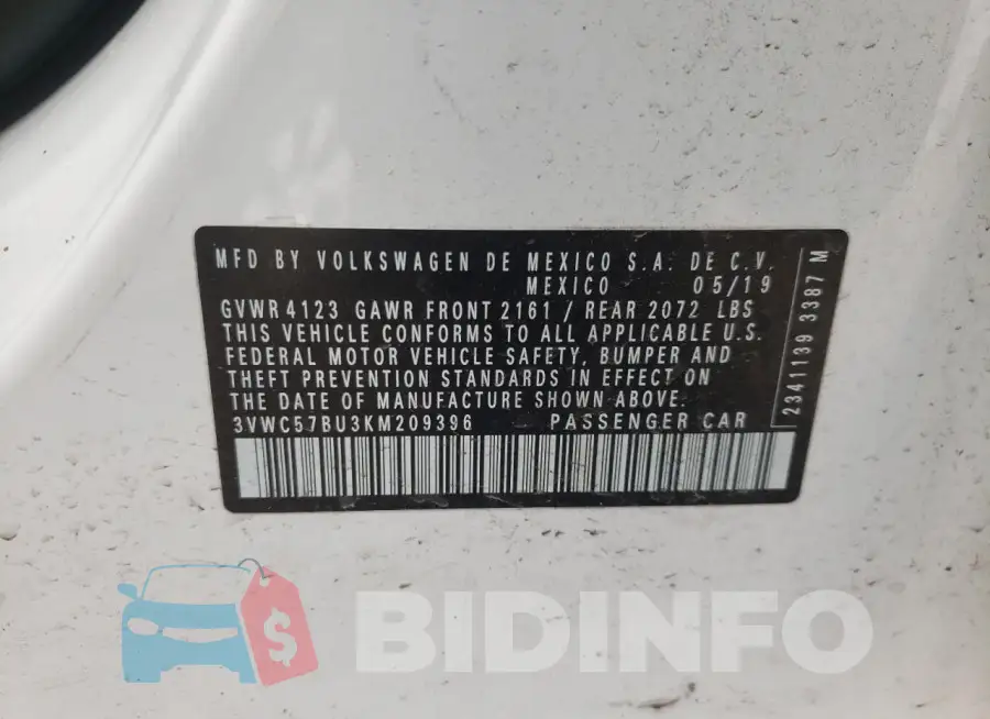 3VWC57BU3KM209396 Photo# 12
