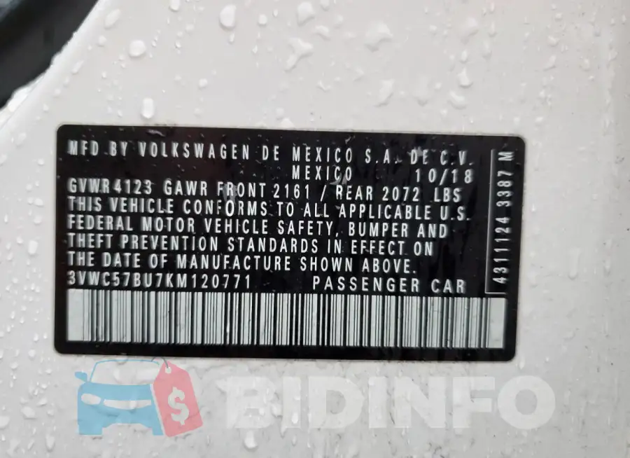 3VWC57BU7KM120771 Photo# 12