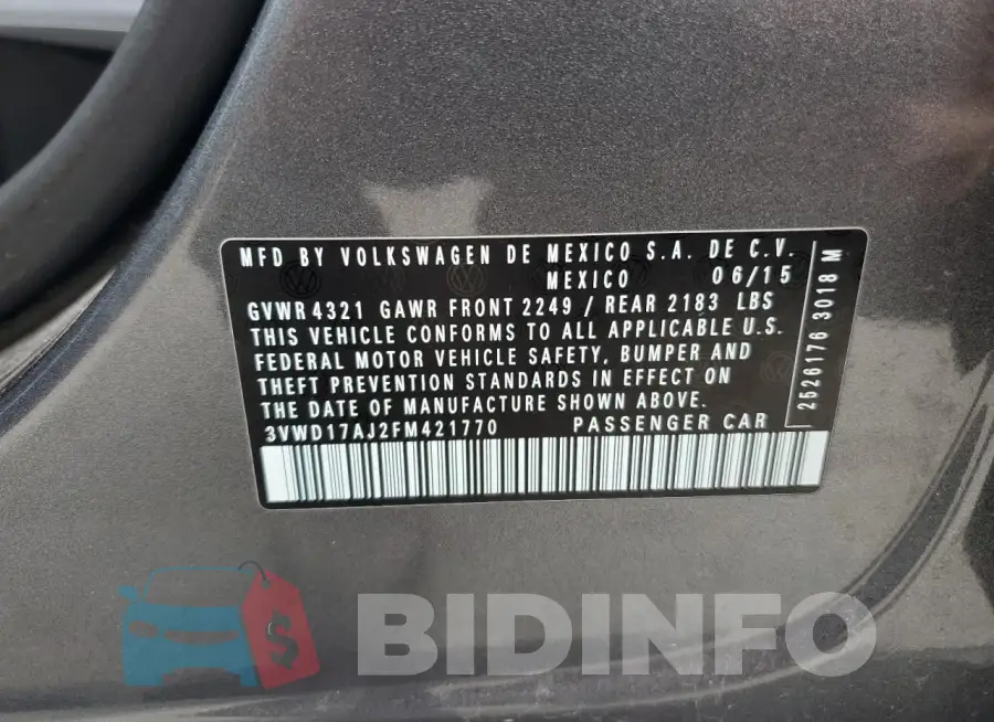 3VWD17AJ2FM421770 Photo# 12