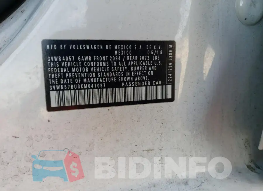 3VWN57BU3KM047097 Photo# 13