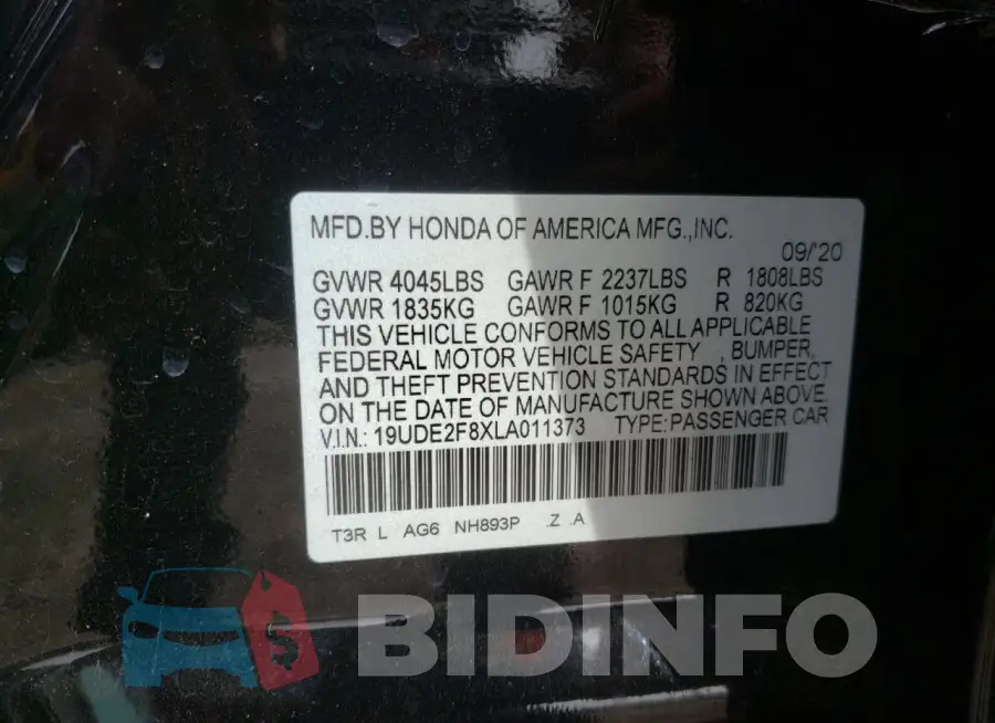 19UDE2F8XLA011373 Photo# 12