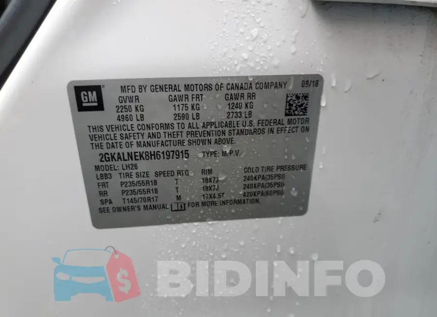 2GKALNEK8H6197915 Photo# 12