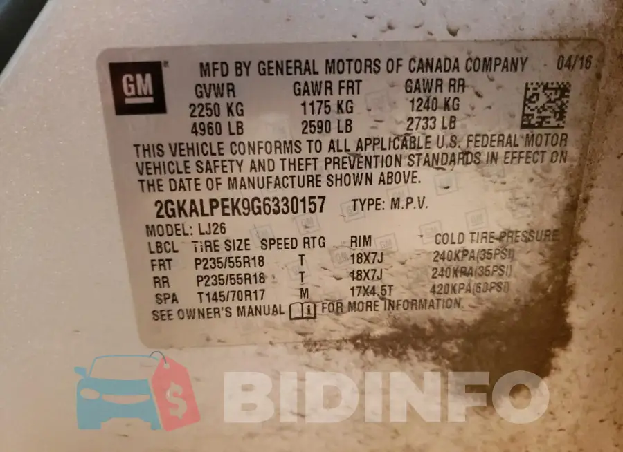2GKALPEK9G6330157 Photo# 13