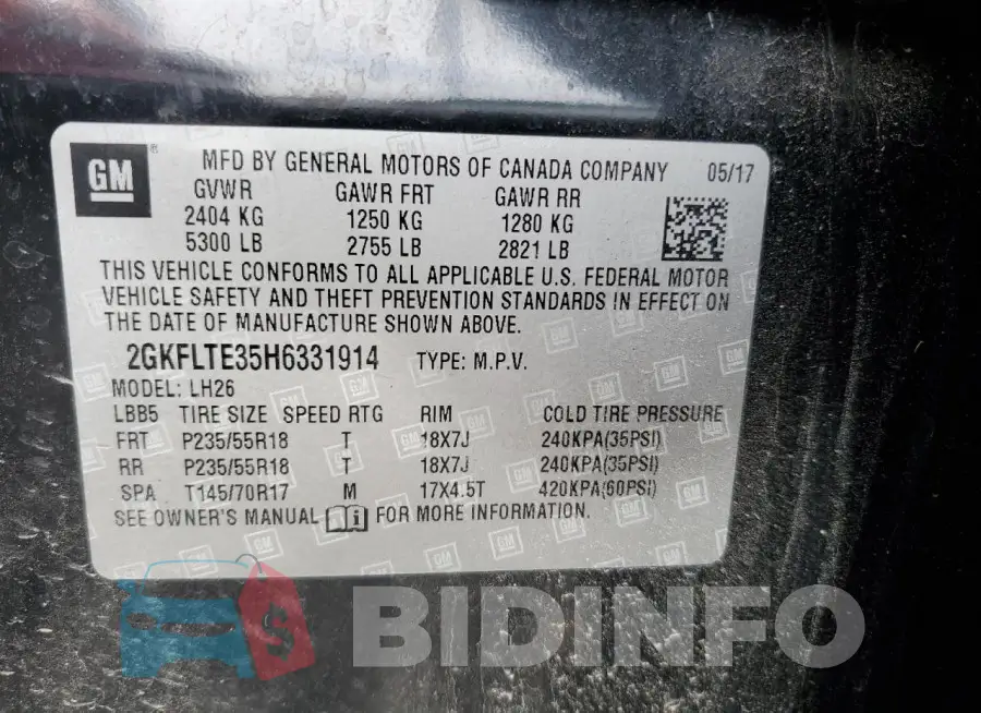 2GKFLTE35H6331914 Photo# 12