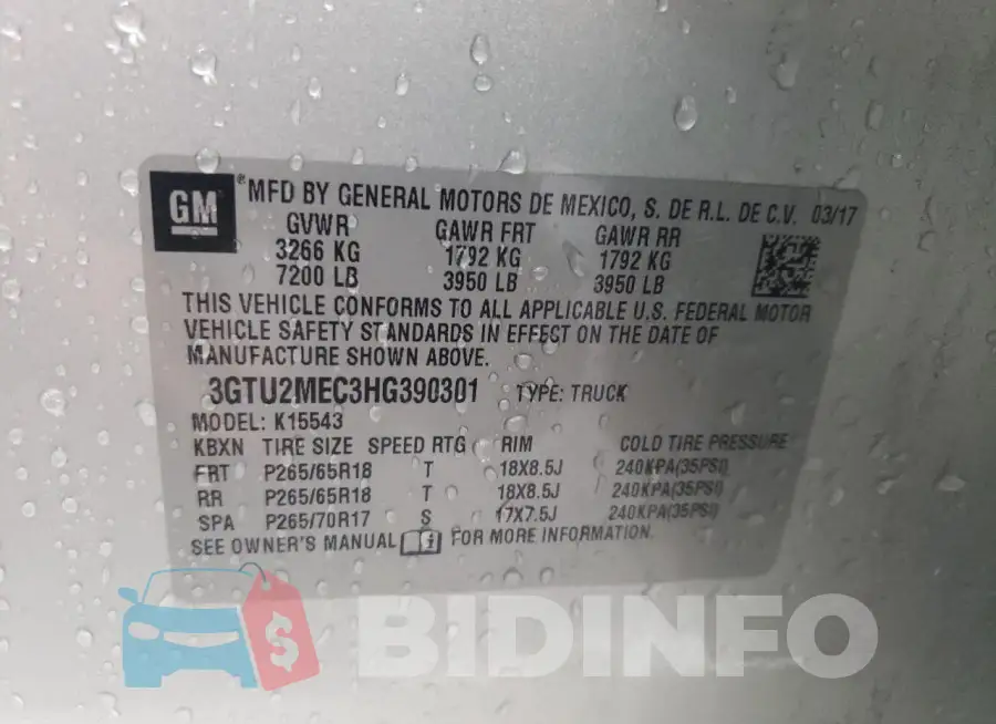 3GTU2MEC3HG390301 Photo# 12