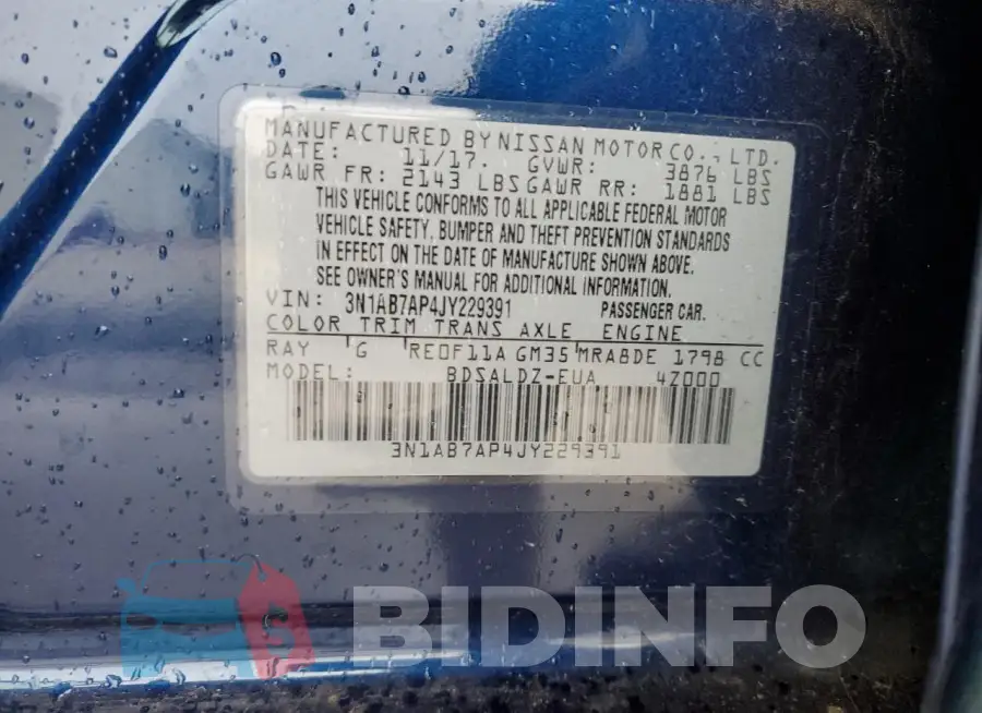 3N1AB7AP4JY229391 Photo# 12