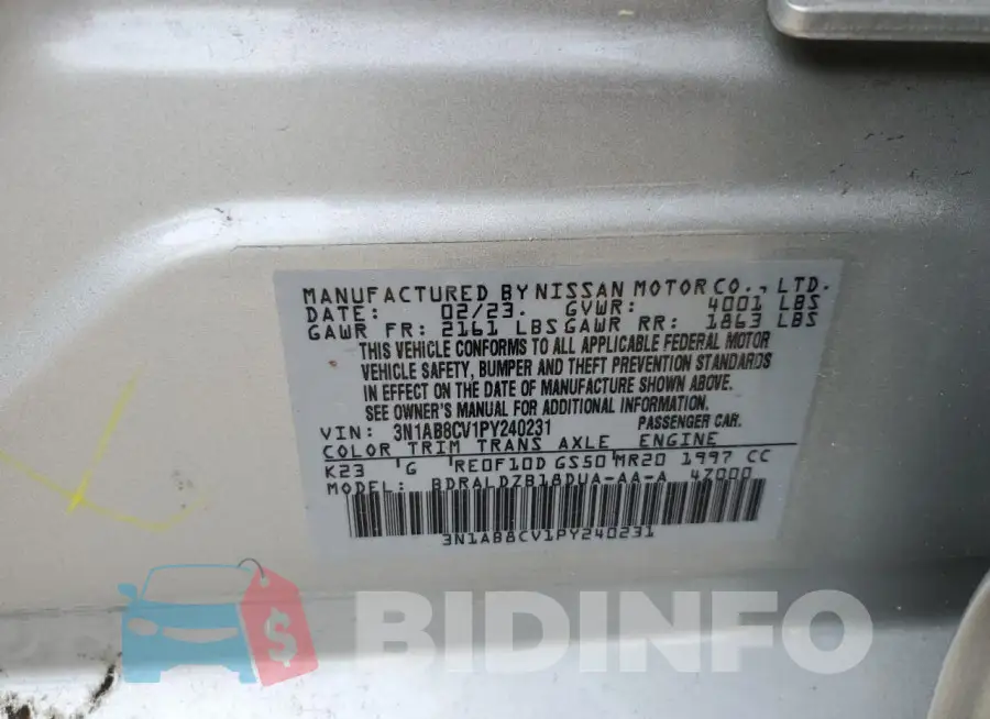 3N1AB8CV1PY240231 Photo# 13