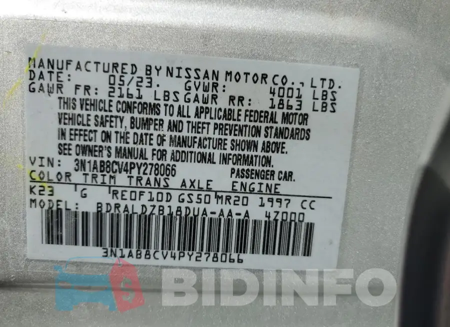 3N1AB8CV4PY278066 Photo# 13