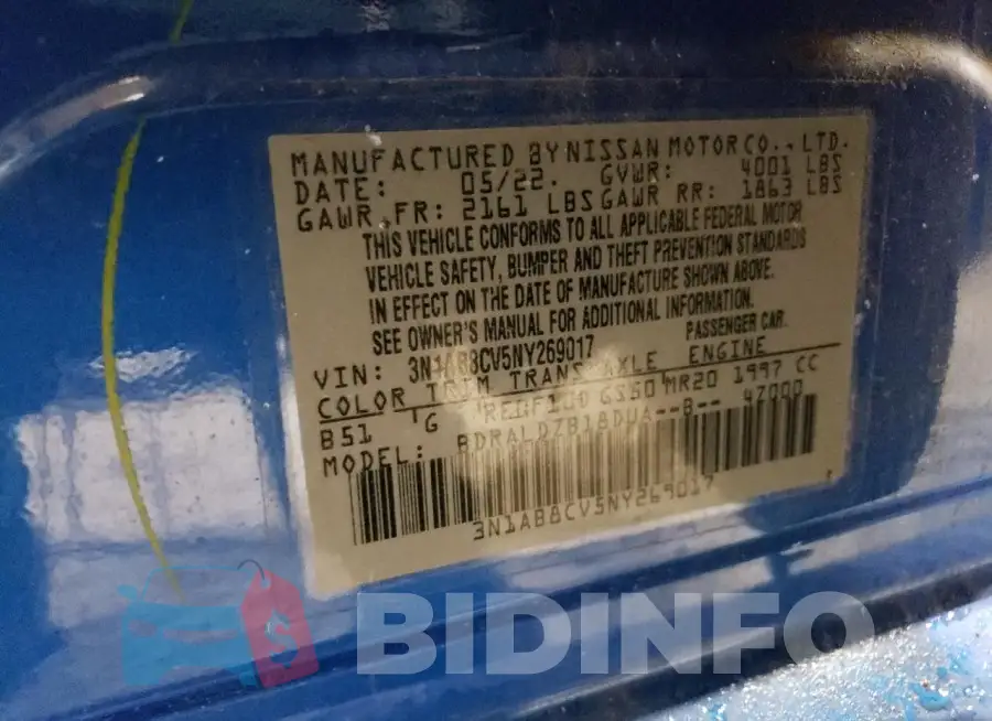 3N1AB8CV5NY269017 Photo# 12