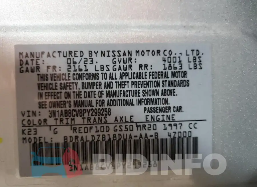3N1AB8CV8PY299258 Photo# 12