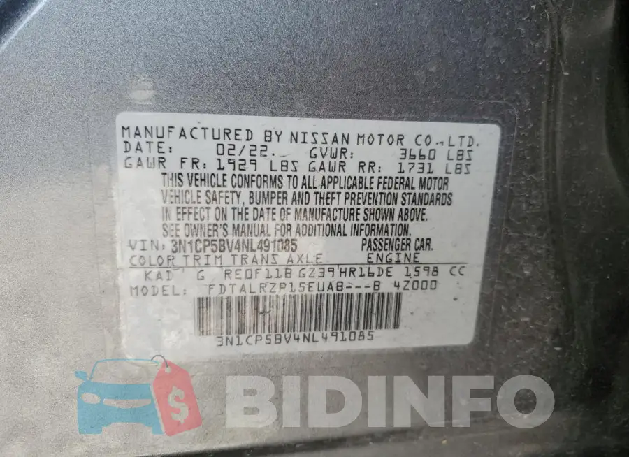 3N1CP5BV4NL491085 Photo# 13