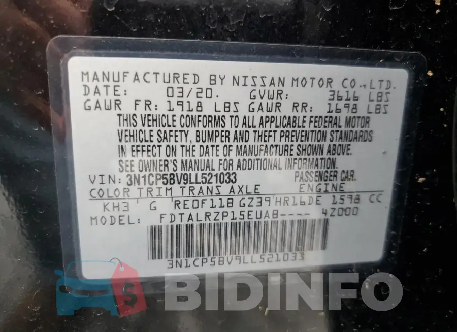 3N1CP5BV9LL521033 Photo# 13